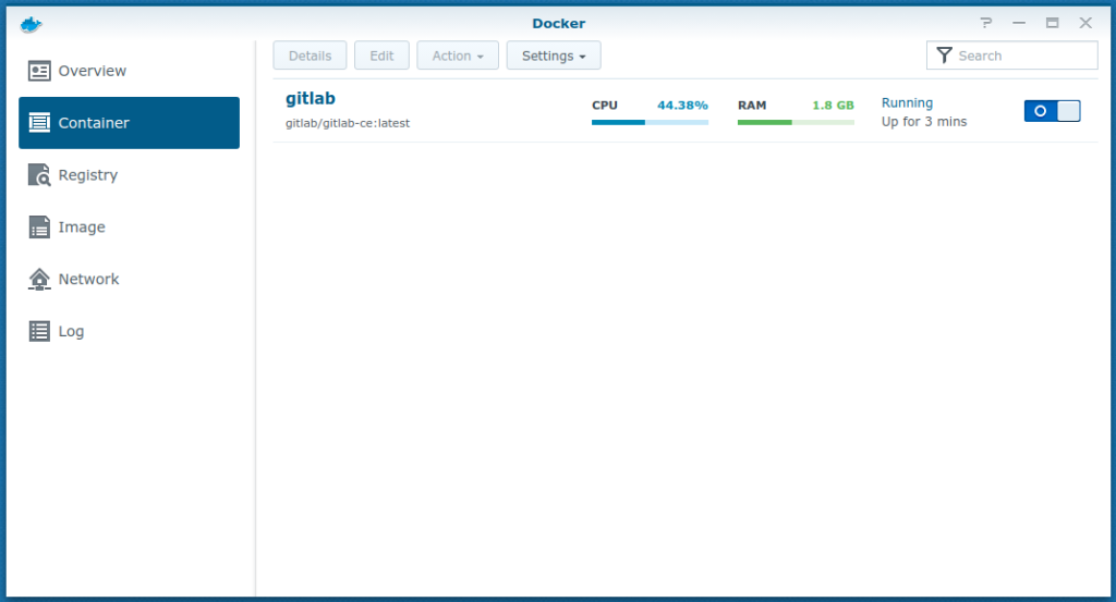 GitLab on a DiskStation - DSM Docker Container Management